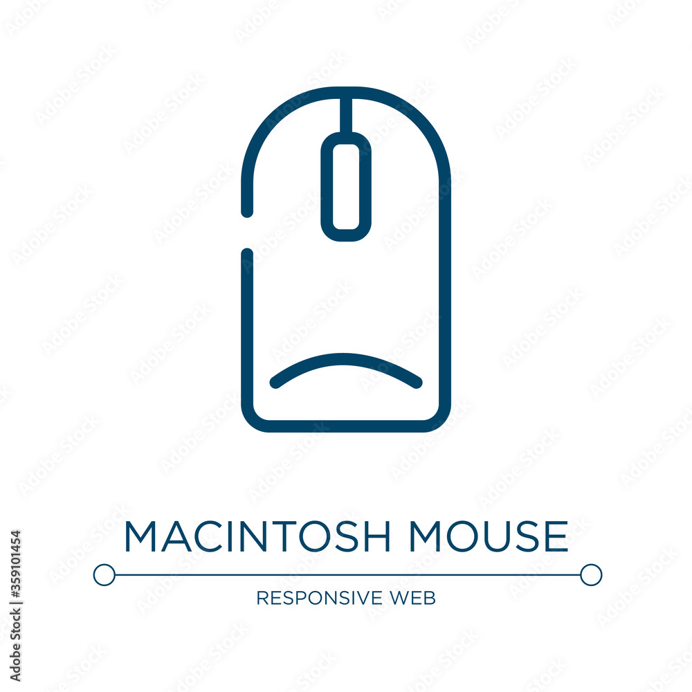 Poster macintosh mouse icon. linear vector illustration from apple devices collection. outline macintosh mo