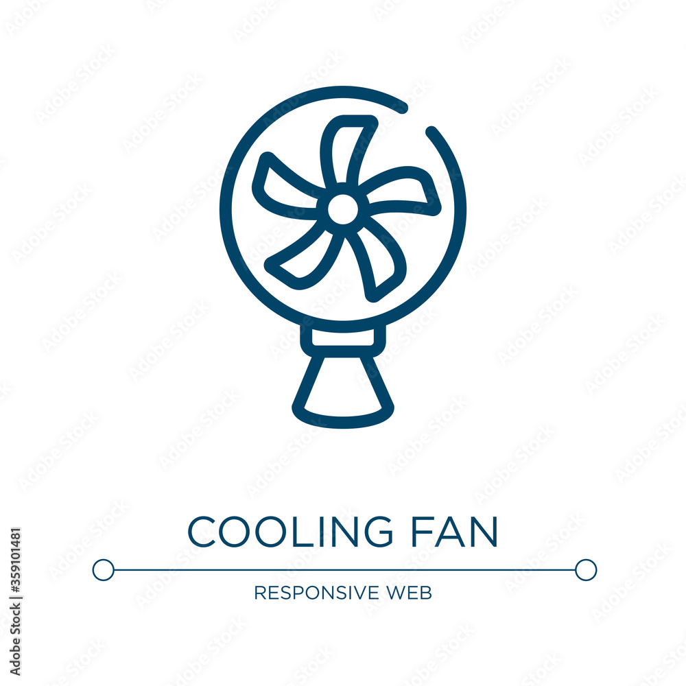 Poster cooling fan icon. linear vector illustration from electronic devices fill collection. outline coolin