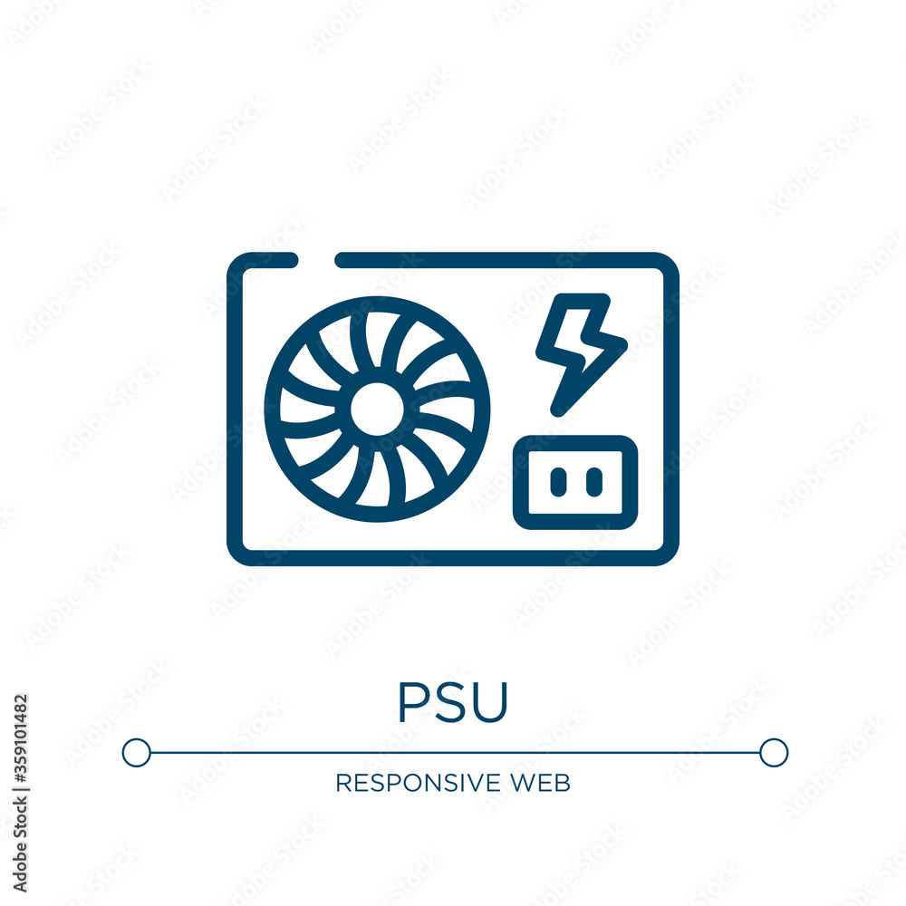 Poster psu icon. linear vector illustration from electronic devices fill collection. outline psu icon vecto