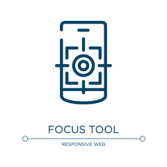 Focus tool icon. Linear vector illustration from responsive web collection. Outline focus tool icon vector. Thin line symbol for use on web and mobile apps, logo, print media.