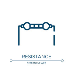 Resistance icon. Linear vector illustration from hardware computer collection. Outline resistance icon vector. Thin line symbol for use on web and mobile apps, logo, print media.