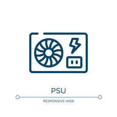 Psu icon. Linear vector illustration from electronic devices fill collection. Outline psu icon vector. Thin line symbol for use on web and mobile apps, logo, print media.