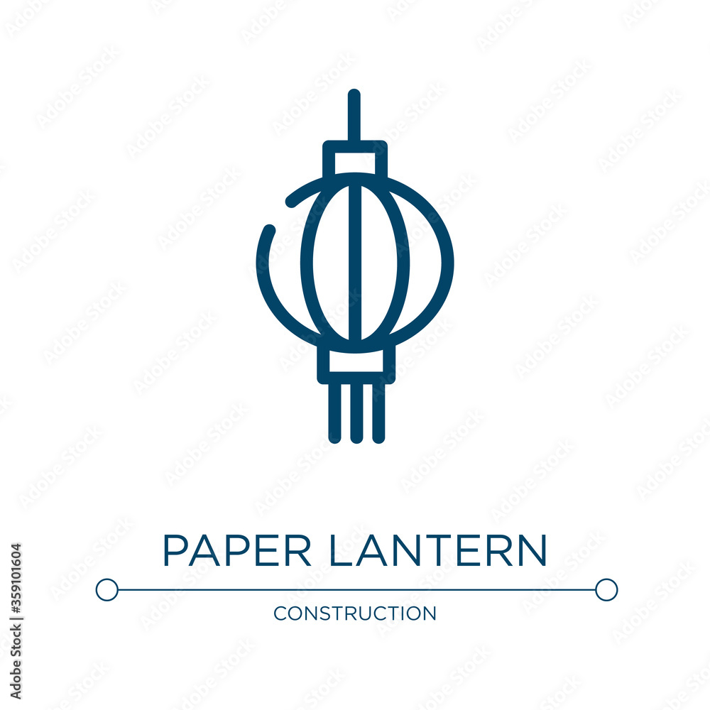 Poster paper lantern icon. linear vector illustration from handcraft collection. outline paper lantern icon