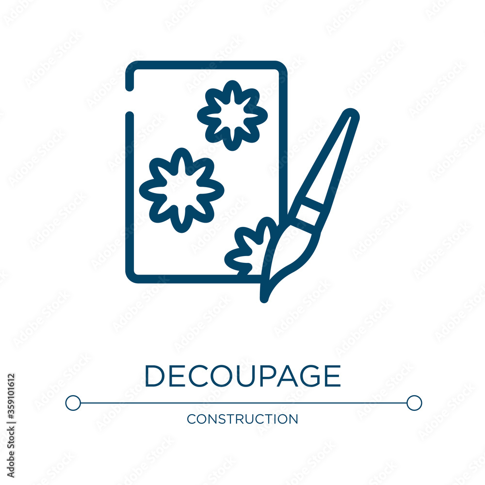 Poster decoupage icon. linear vector illustration from handcraft collection. outline decoupage icon vector.