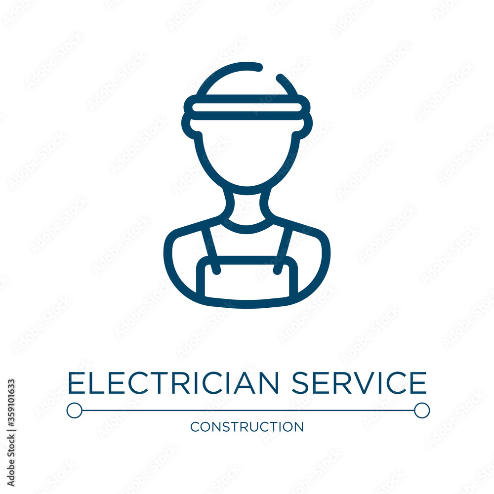 Poster electrician service icon. linear vector illustration from electrician tools collection. outline elec