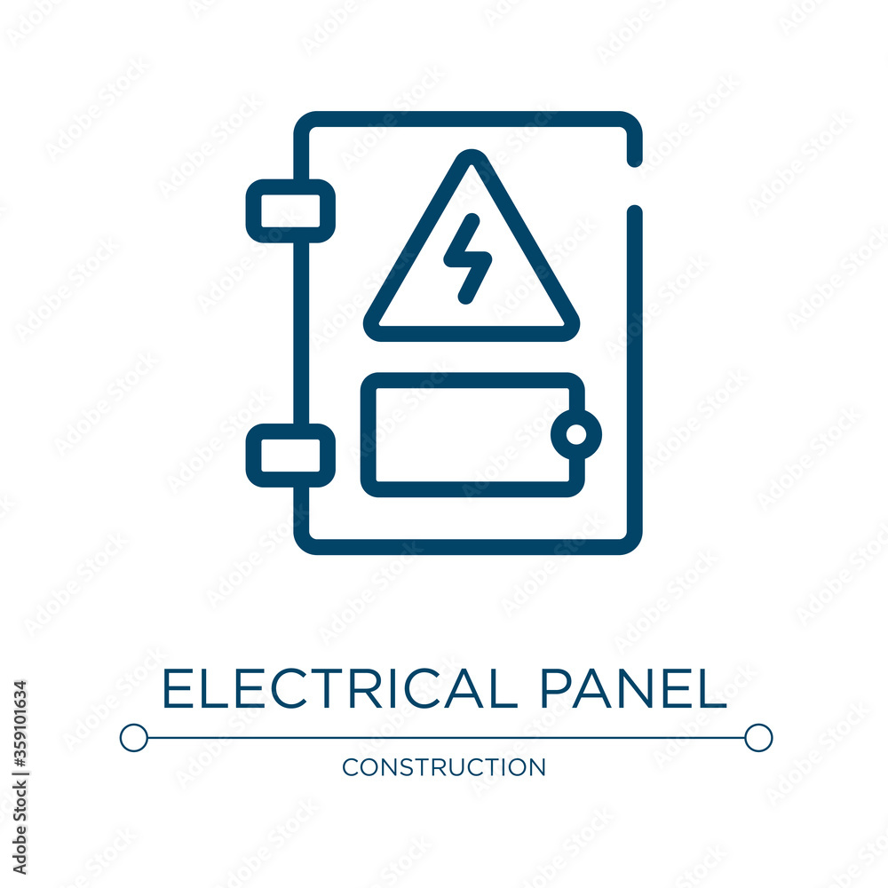 Poster electrical panel icon. linear vector illustration from electrician tools collection. outline electri