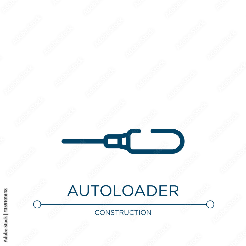 Poster autoloader icon. linear vector illustration from construction collection. outline autoloader icon ve