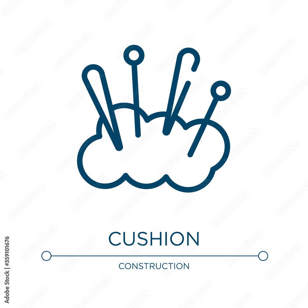 Poster cushion icon. linear vector illustration from fashion design collection. outline cushion icon vector