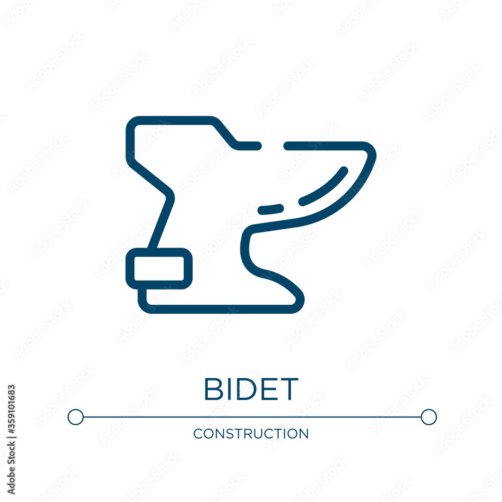 Poster bidet icon. linear vector illustration from plumber collection. outline bidet icon vector. thin line