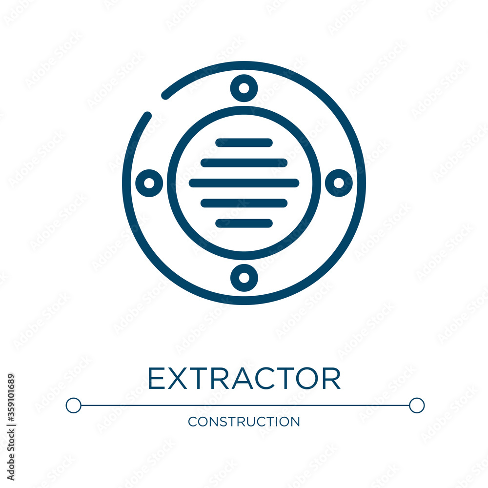 Poster extractor icon. linear vector illustration from plumber collection. outline extractor icon vector. t