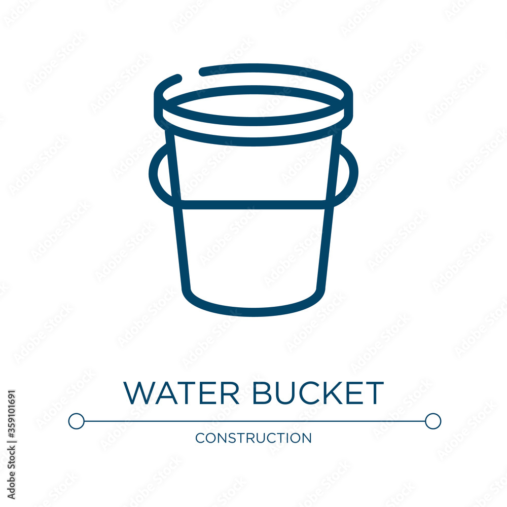Poster water bucket icon. linear vector illustration from plumber collection. outline water bucket icon vec