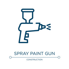 Spray paint gun icon. Linear vector illustration from handcraft collection. Outline spray paint gun icon vector. Thin line symbol for use on web and mobile apps, logo, print media.