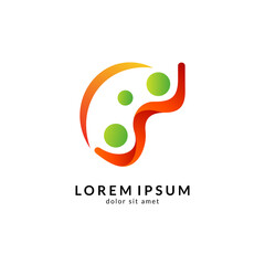 Fototapeta premium People logo design vector illustration, human care symbol, happy family icon, community foundation
