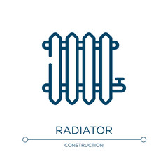 Radiator icon. Linear vector illustration from plumber collection. Outline radiator icon vector. Thin line symbol for use on web and mobile apps, logo, print media.