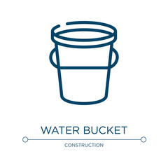 Water bucket icon. Linear vector illustration from plumber collection. Outline water bucket icon vector. Thin line symbol for use on web and mobile apps, logo, print media.