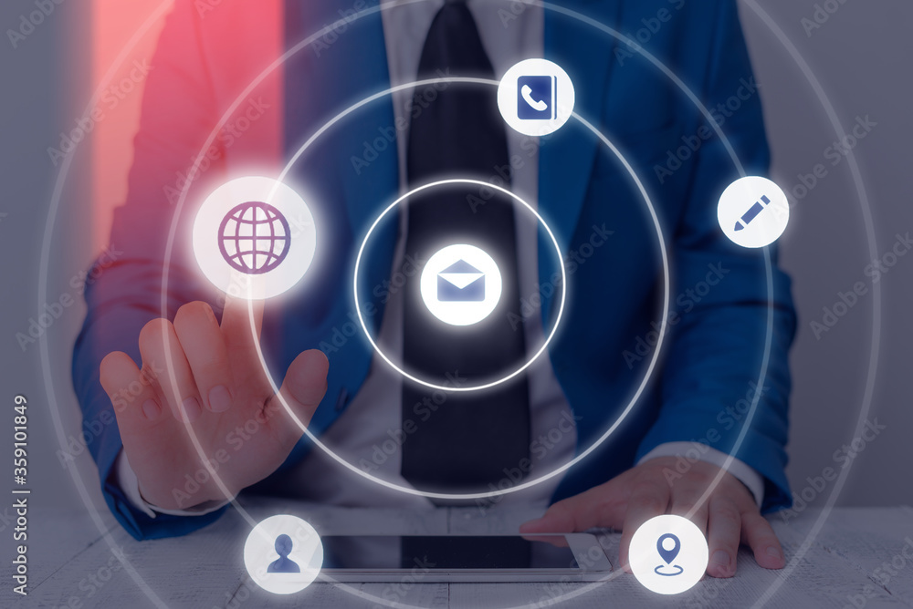 Poster information digital technology network connection infographic elements icon