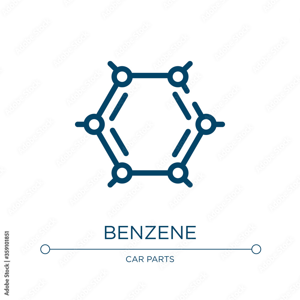 Poster benzene icon. linear vector illustration from engineering collection. outline benzene icon vector. t