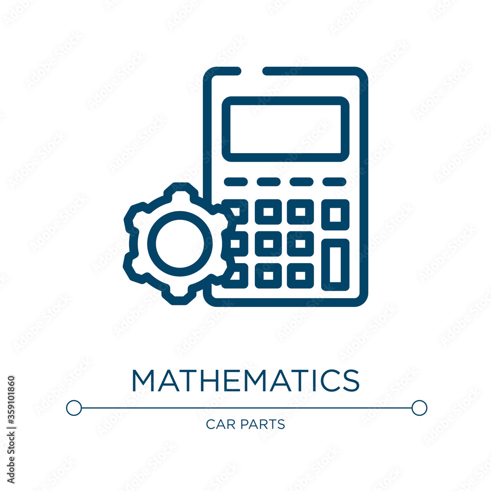 Poster mathematics icon. linear vector illustration from engineering collection. outline mathematics icon v