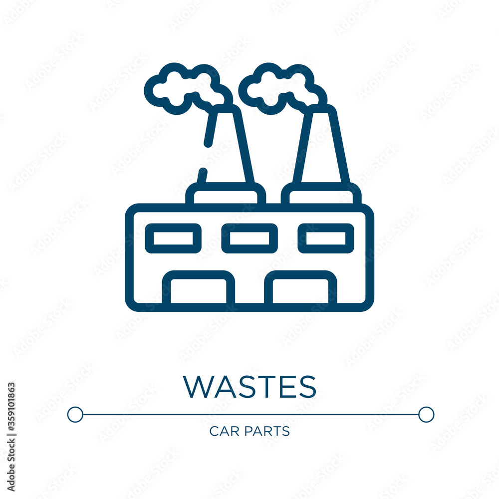 Poster wastes icon. linear vector illustration from factory collection. outline wastes icon vector. thin li