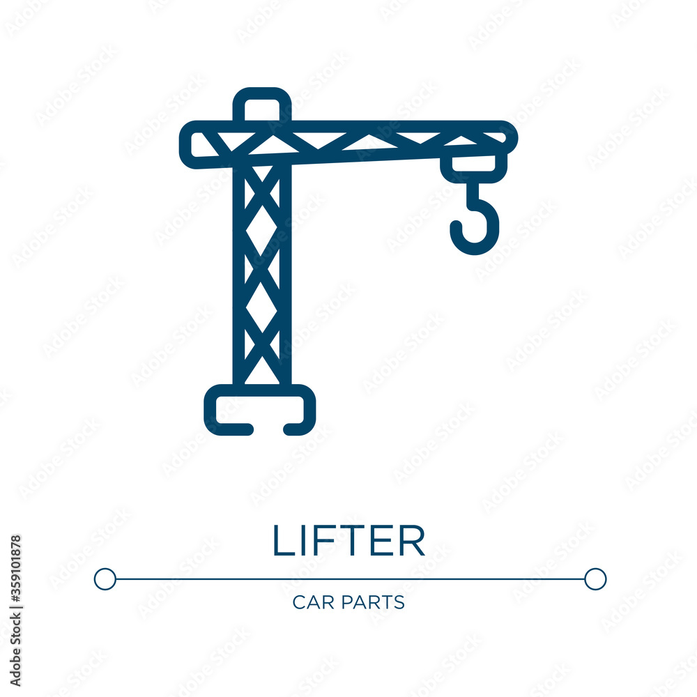 Poster lifter icon. linear vector illustration from construction tools collection. outline lifter icon vect