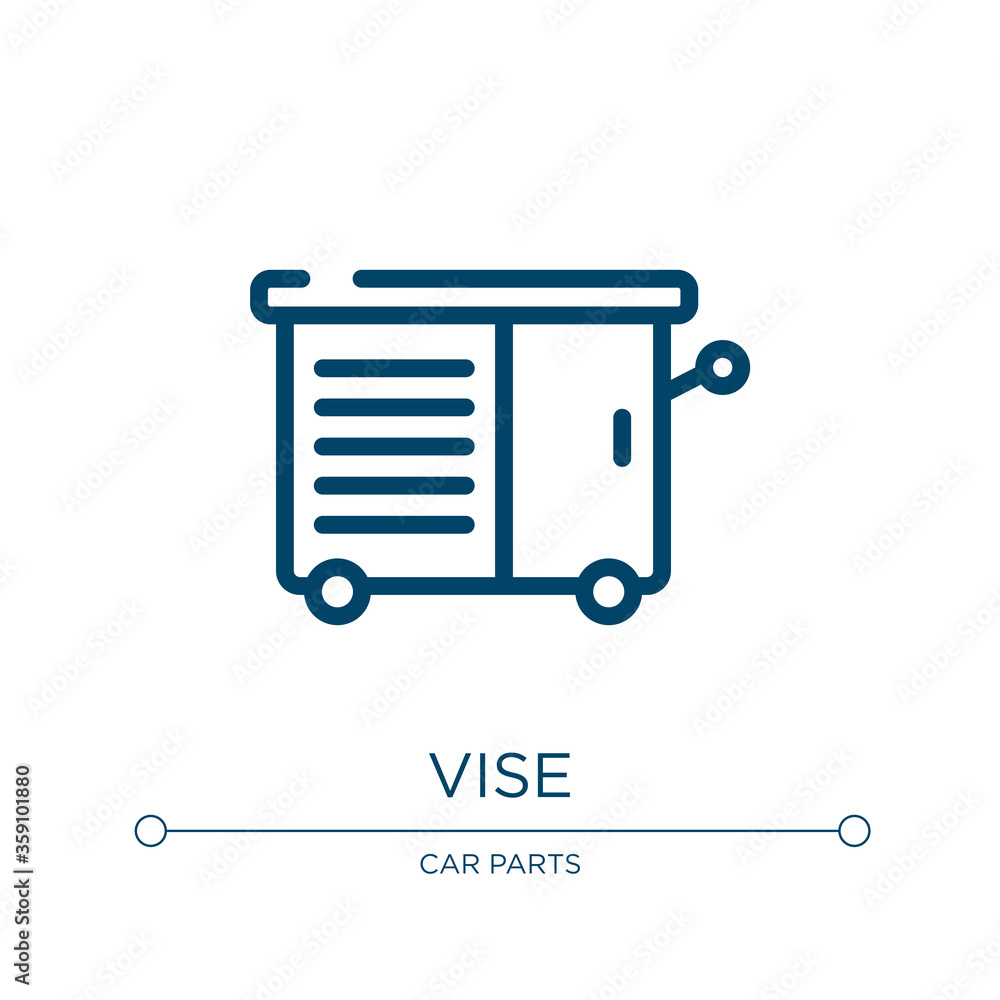 Poster vise icon. linear vector illustration from tool box collection. outline vise icon vector. thin line 