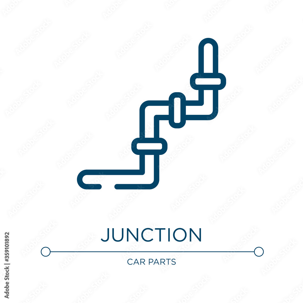 Poster junction icon. linear vector illustration from plumber collection. outline junction icon vector. thi