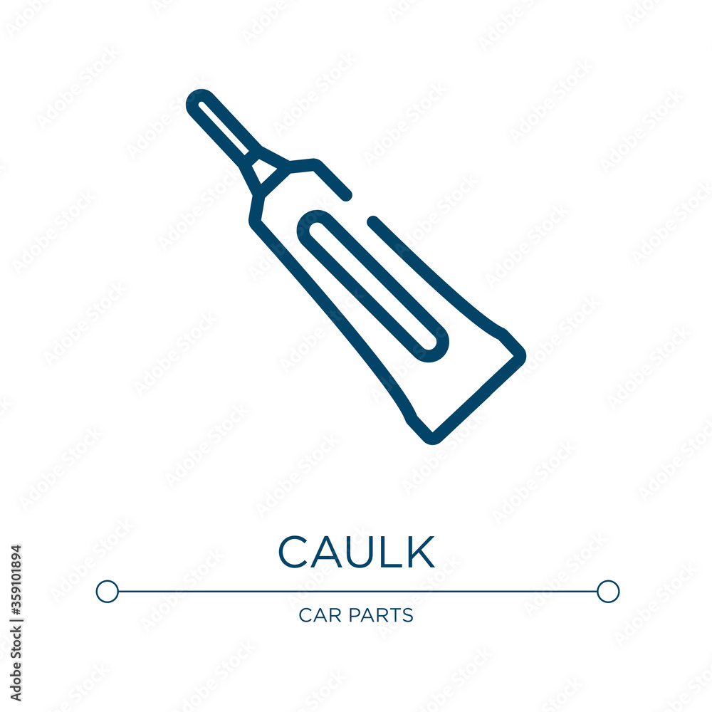 Poster caulk icon. linear vector illustration from plumber collection. outline caulk icon vector. thin line