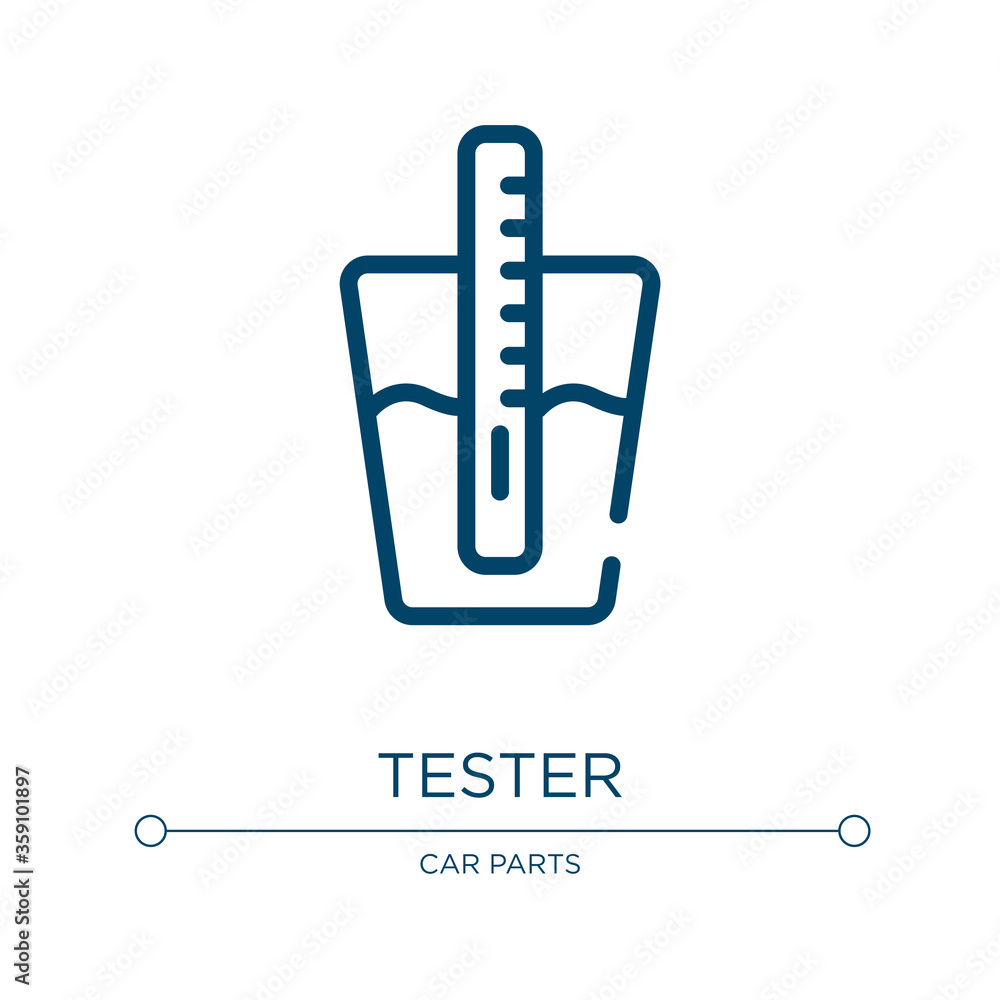 Poster tester icon. linear vector illustration from plumber collection. outline tester icon vector. thin li