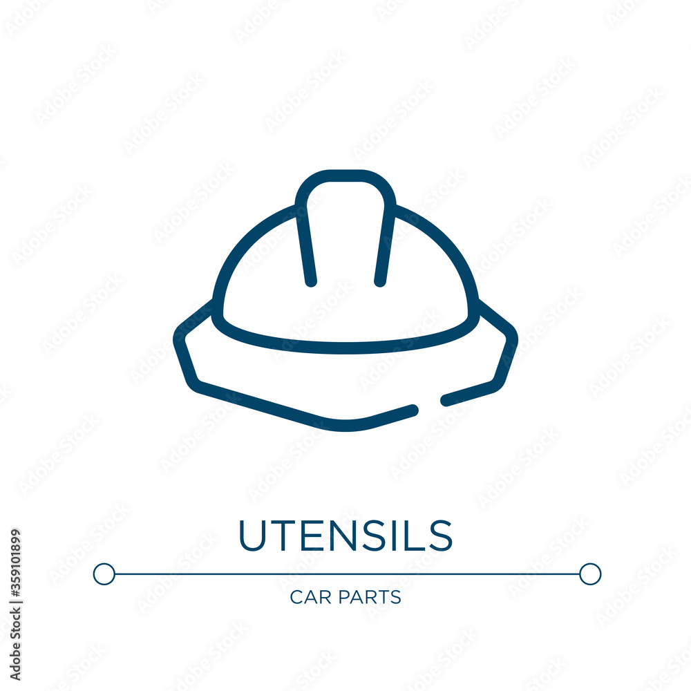 Poster utensils icon. linear vector illustration from engineering collection. outline utensils icon vector.