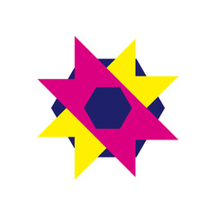 geometric and abstract star flat style icon vector design