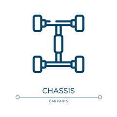 Chassis icon. Linear vector illustration from car repair collection. Outline chassis icon vector. Thin line symbol for use on web and mobile apps, logo, print media.