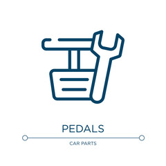Pedals icon. Linear vector illustration from car repair collection. Outline pedals icon vector. Thin line symbol for use on web and mobile apps, logo, print media.