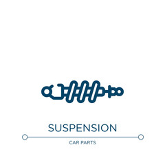 Suspension icon. Linear vector illustration from car repair collection. Outline suspension icon vector. Thin line symbol for use on web and mobile apps, logo, print media.