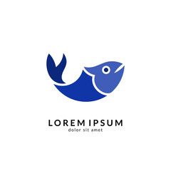 Fish logo vector template, suitable for fishing, restaurant seafood, market shop, business store, aquatic mascot and environment icon