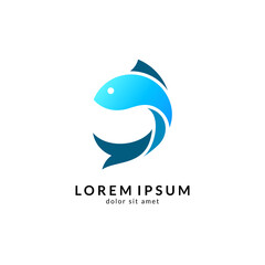 Fish logo vector template, suitable for fishing, restaurant seafood, market shop, business store, aquatic mascot and environment icon