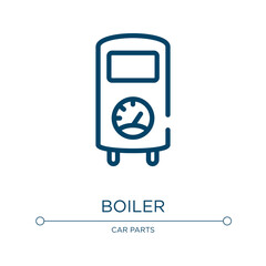 Boiler icon. Linear vector illustration from plumber collection. Outline boiler icon vector. Thin line symbol for use on web and mobile apps, logo, print media.