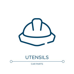 Utensils icon. Linear vector illustration from engineering collection. Outline utensils icon vector. Thin line symbol for use on web and mobile apps, logo, print media.