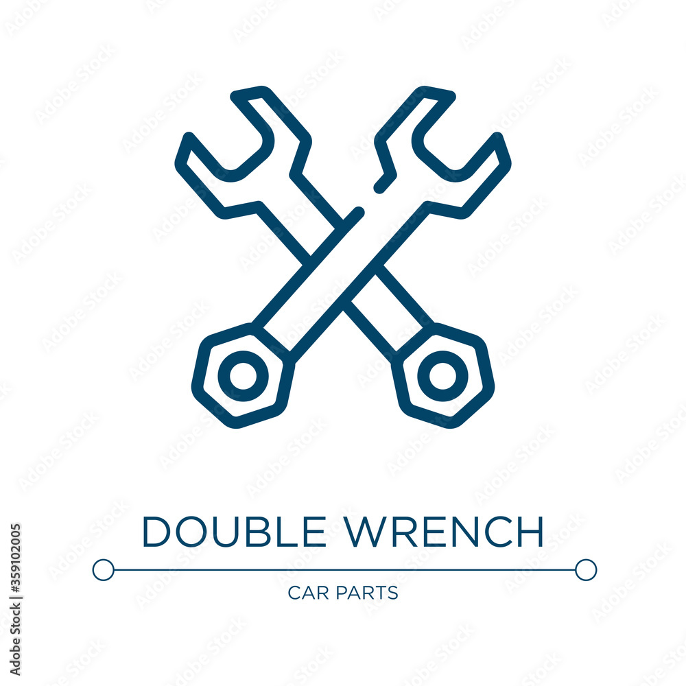 Poster double wrench icon. linear vector illustration from do it yourself collection. outline double wrench