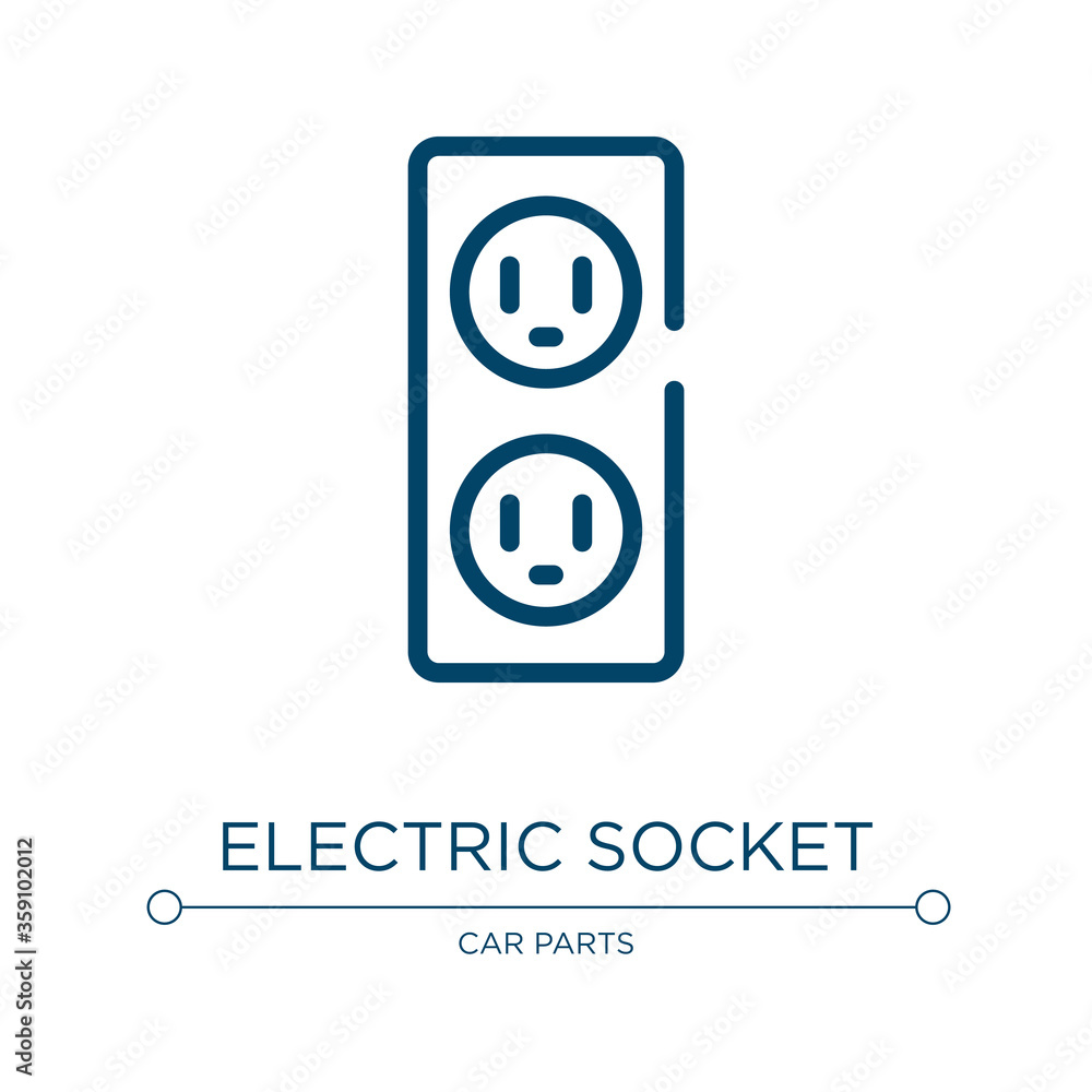 Poster electric socket icon. linear vector illustration from do it yourself collection. outline electric so
