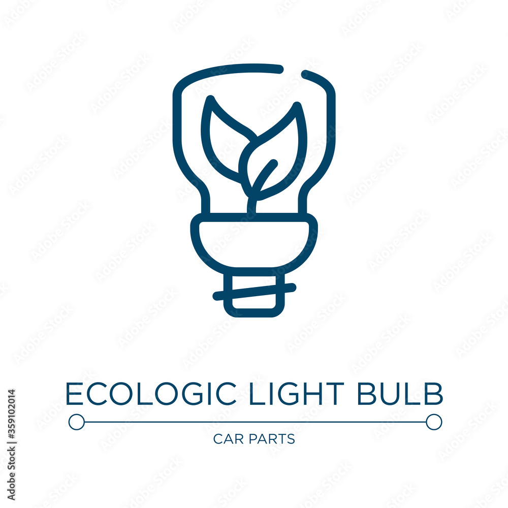 Poster ecologic light bulb icon. linear vector illustration from do it yourself collection. outline ecologi