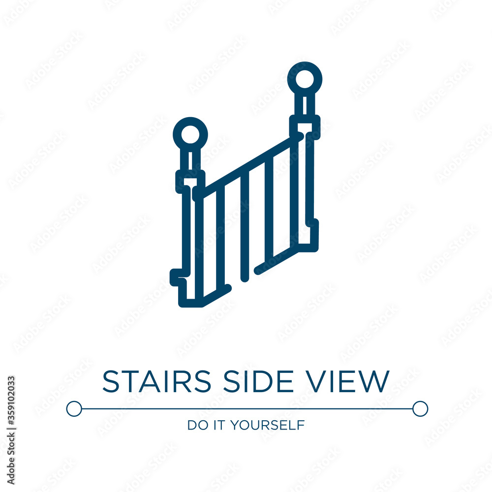 Poster stairs side view icon. linear vector illustration from do it yourself collection. outline stairs sid