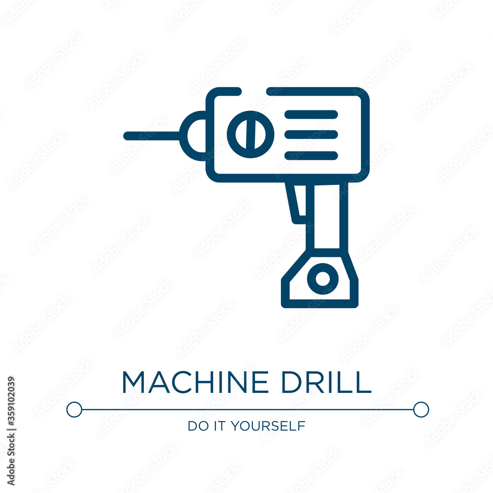 Poster machine drill icon. linear vector illustration from do it yourself collection. outline machine drill