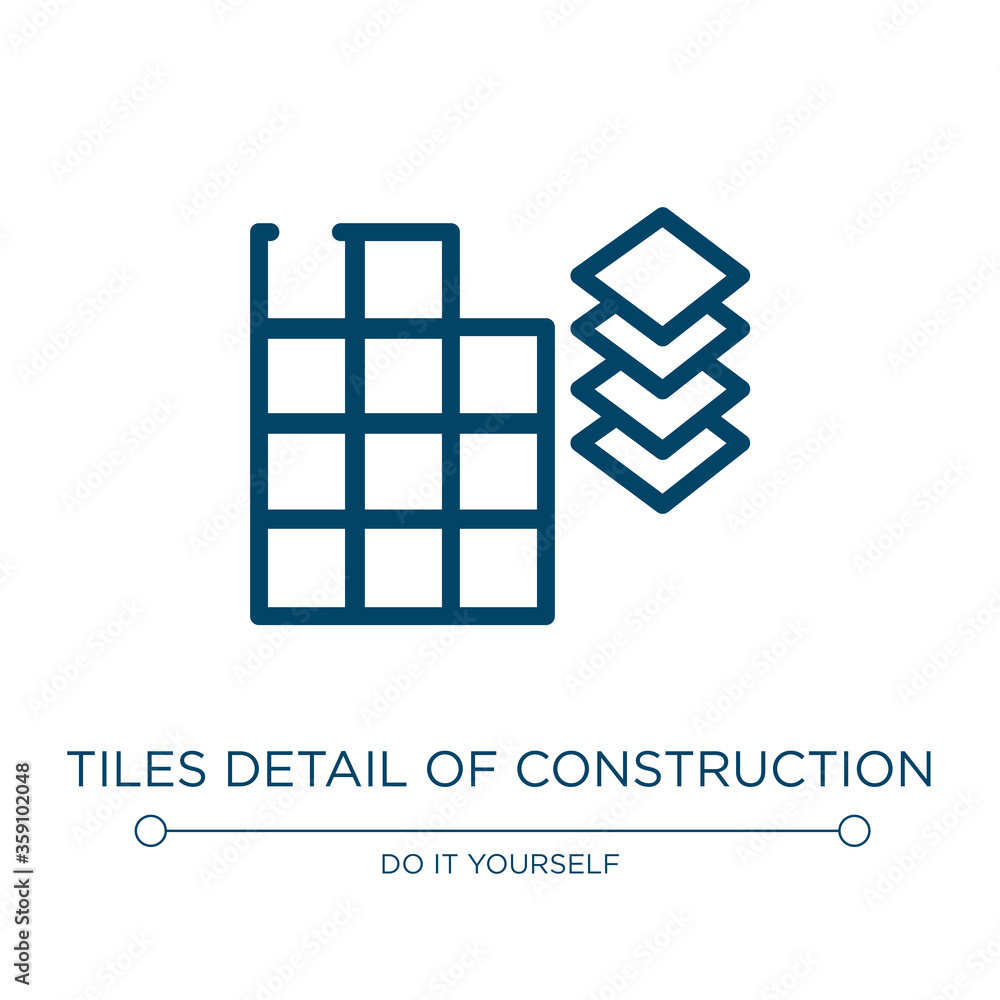 Poster tiles detail of construction icon. linear vector illustration from do it yourself collection. outlin
