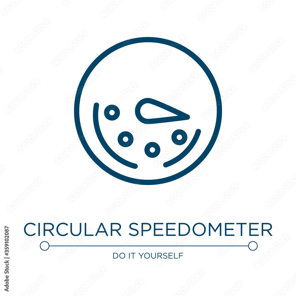 Poster circular speedometer icon. linear vector illustration from work tools collection. outline circular s
