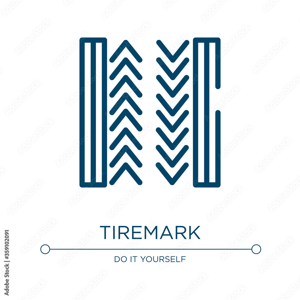 Poster tiremark icon. linear vector illustration from work tools collection. outline tiremark icon vector. 