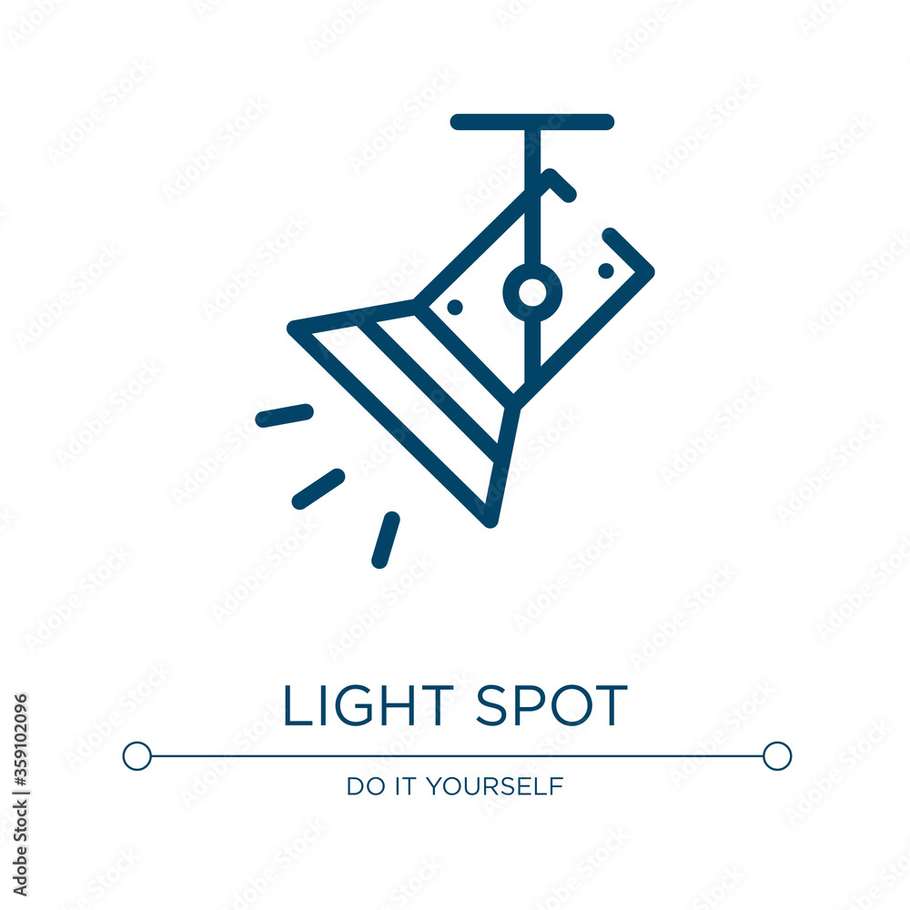 Poster light spot icon. linear vector illustration from work tools collection. outline light spot icon vect