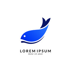 Fish logo vector template, suitable for fishing, restaurant seafood, market shop, business store, aquatic mascot and environment icon