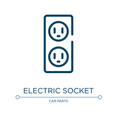 Electric socket icon. Linear vector illustration from do it yourself collection. Outline electric socket icon vector. Thin line symbol for use on web and mobile apps, logo, print media.