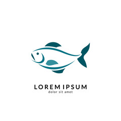 Fish logo vector template, suitable for fishing, restaurant seafood, market shop, business store, aquatic mascot and environment icon