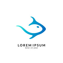Fish logo vector template, suitable for fishing, restaurant seafood, market shop, business store, aquatic mascot and environment icon